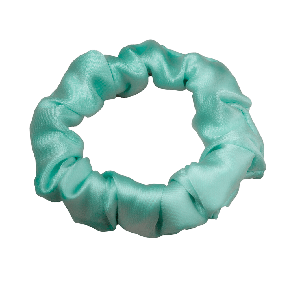 Aquamarine Silk Scrunchie – Handmade Natural Silk Hair Tie