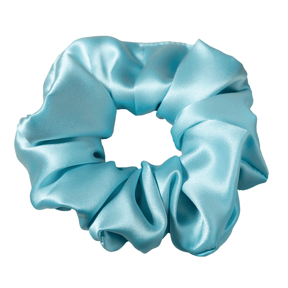 Baby Blue Silk Scrunchie – Handmade Natural Silk Hair Accessory