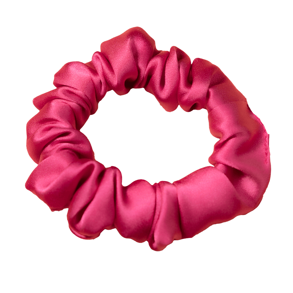 Berry Pink Silk Scrunchie – Handmade Natural Silk Hair Accessory