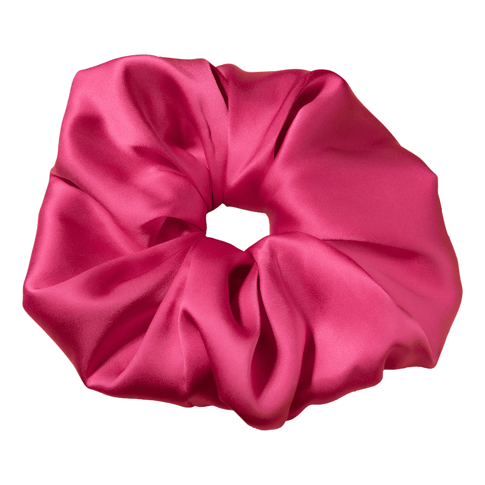 Berry Pink Silk Scrunchie – Handmade Natural Silk Hair Accessory