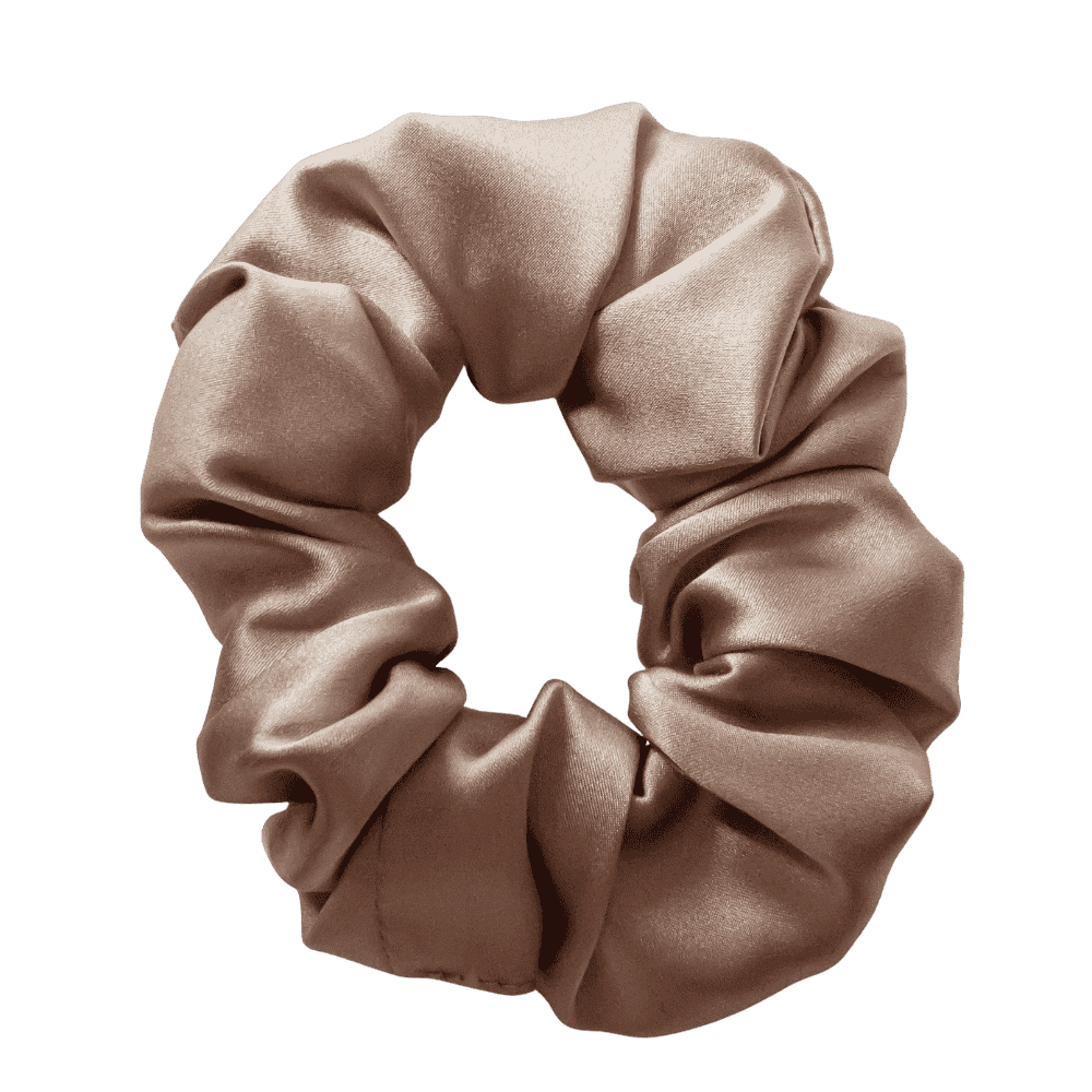 Dark Cream Silk Scrunchie – Handmade Natural Silk Hair Tie
