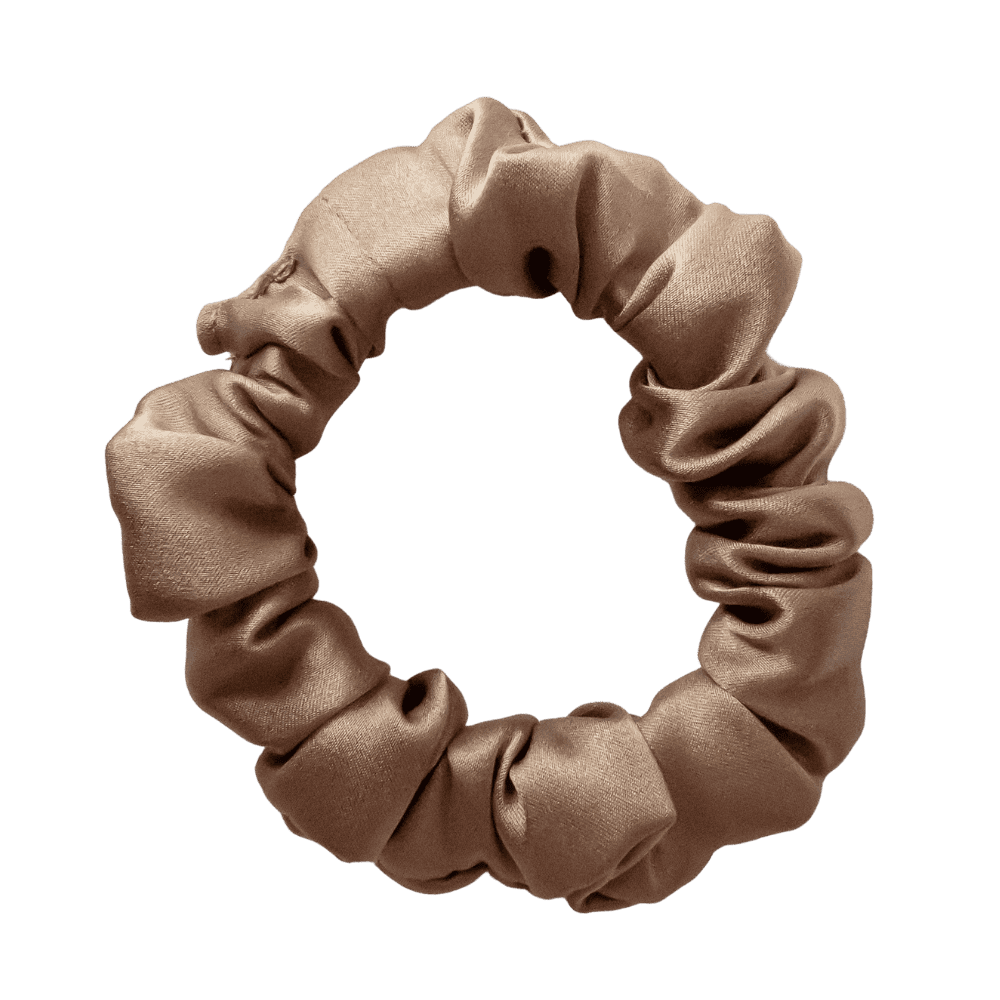 Dark Cream Silk Scrunchie – Handmade Natural Silk Hair Tie