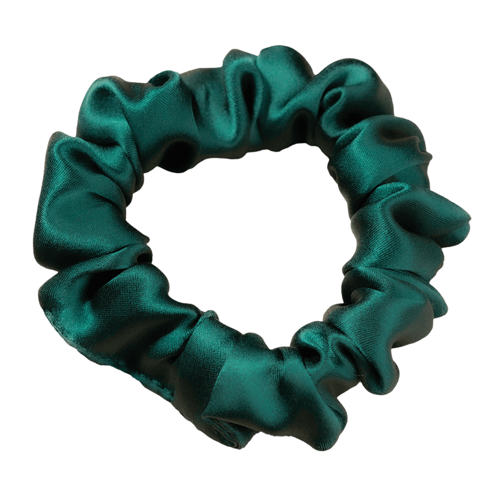 Dark Jungle Silk Scrunchie – Handmade Natural Silk Hair Tie