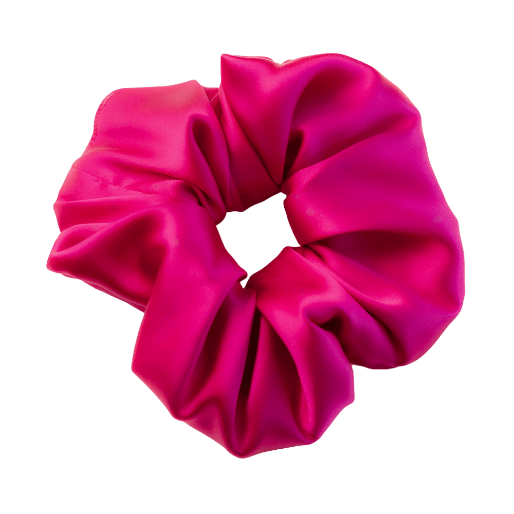 Electric Magenta Silk Scrunchie – Handmade Natural Silk Hair Tie