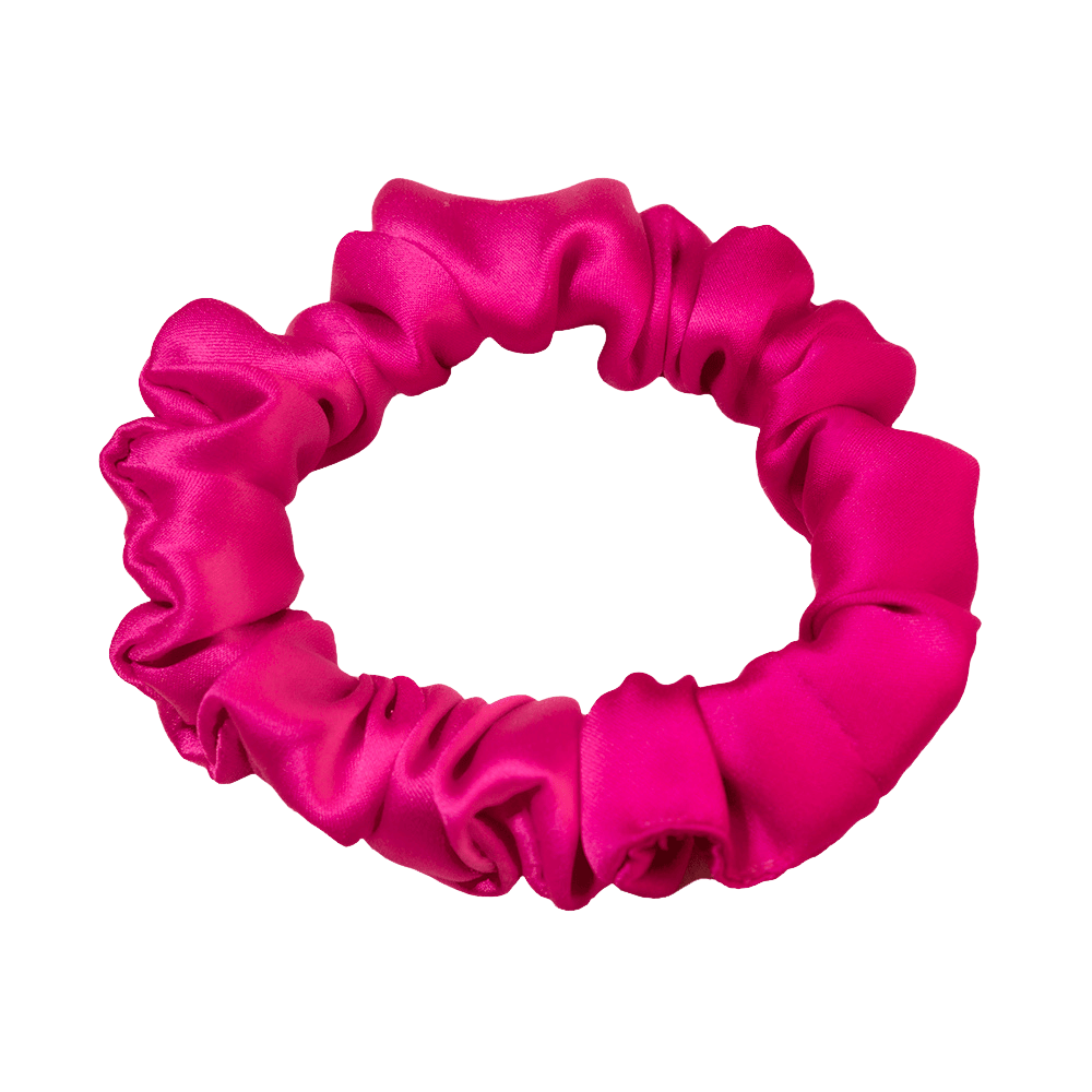 Electric Magenta Silk Scrunchie – Handmade Natural Silk Hair Tie