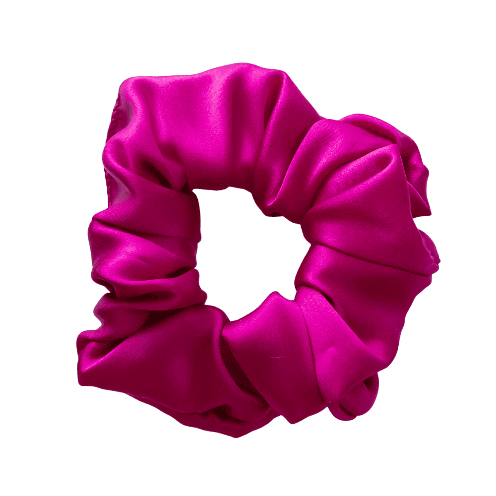 Electric Magenta Silk Scrunchie – Handmade Natural Silk Hair Tie
