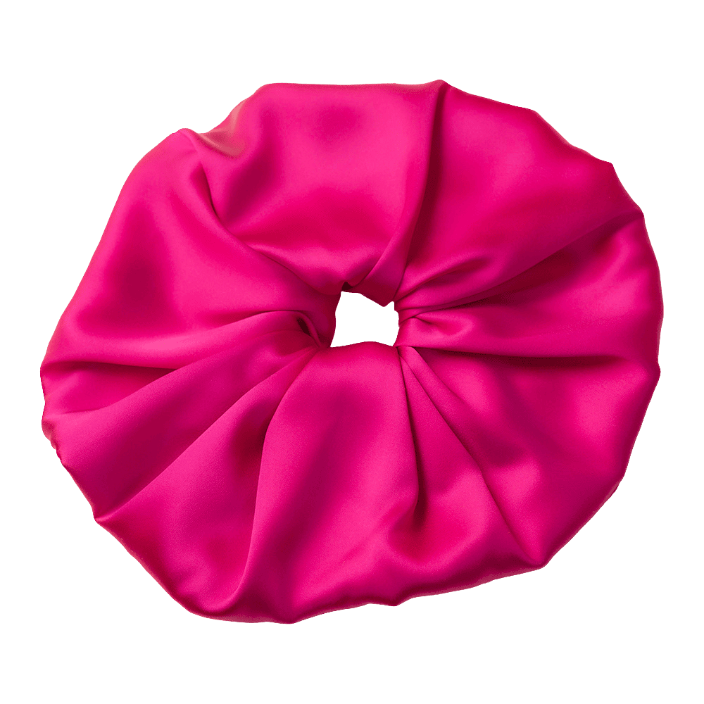 Electric Magenta Silk Scrunchie – Handmade Natural Silk Hair Tie