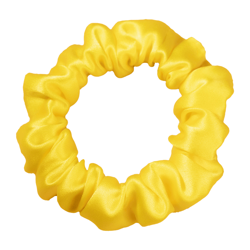 Lemon Yellow Silk Scrunchie – Handmade Natural Silk Hair Accessory