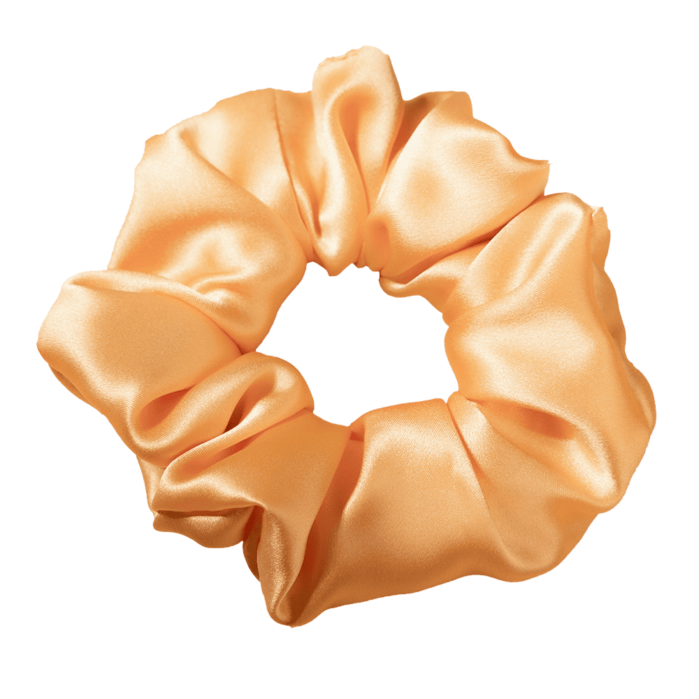 Light Peach Silk Scrunchie – Handmade Natural Silk Hair Tie