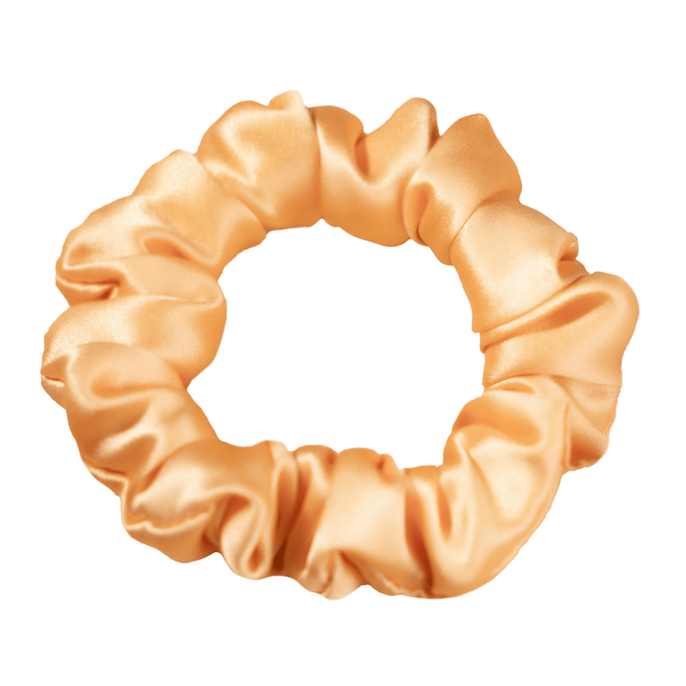 Light Peach Silk Scrunchie – Handmade Natural Silk Hair Tie