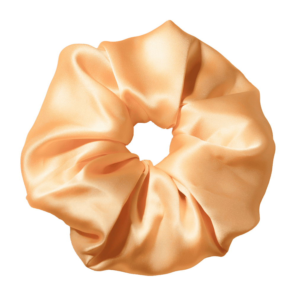 Light Peach Silk Scrunchie – Handmade Natural Silk Hair Tie