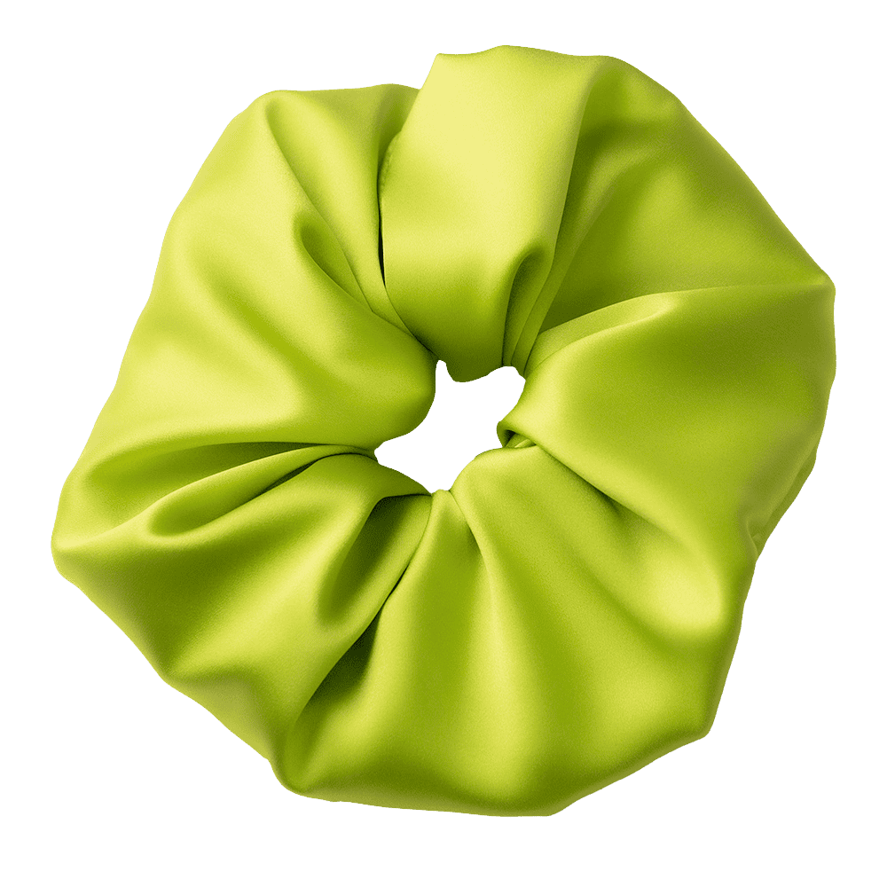 Lime Green Silk Scrunchie – Handmade Natural Silk Hair Tie