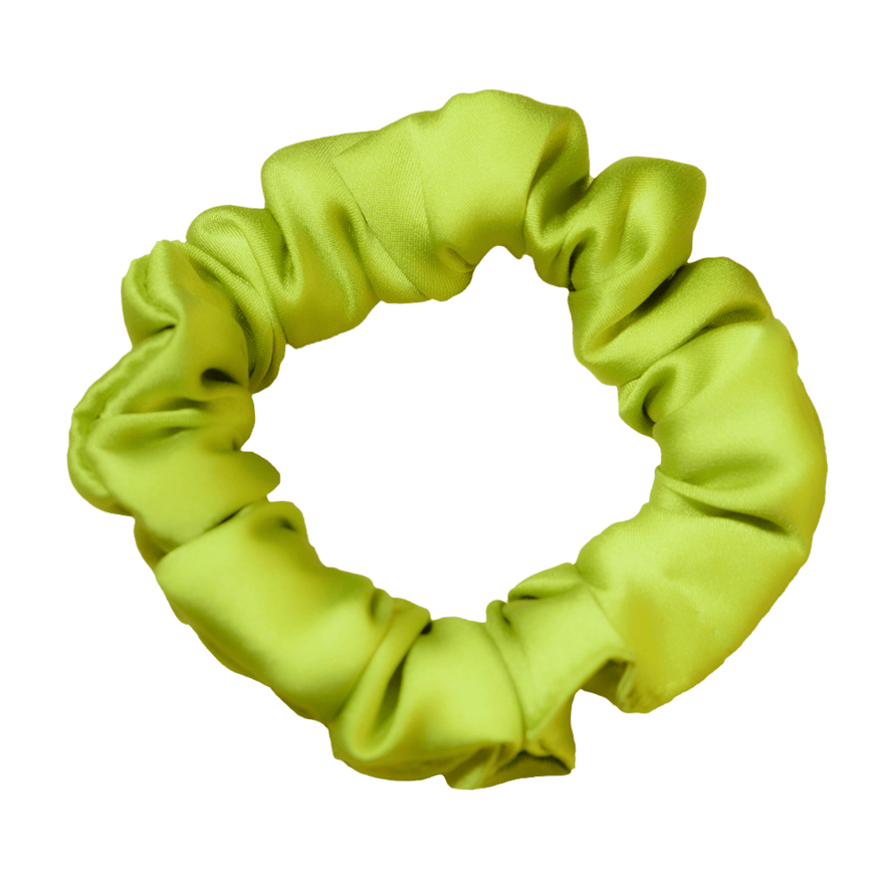 Lime Green Silk Scrunchie – Handmade Natural Silk Hair Tie