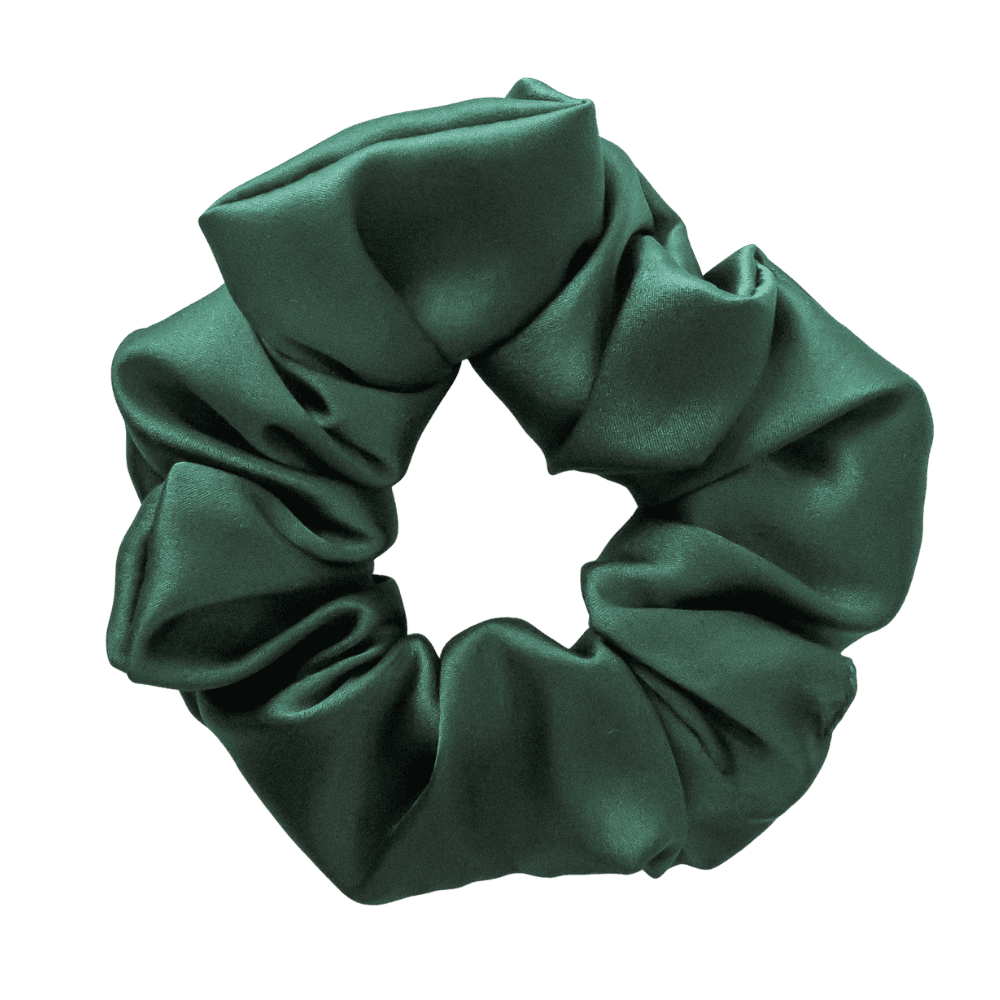 Olive Green Silk Scrunchie – Handmade Natural Silk Hair Tie