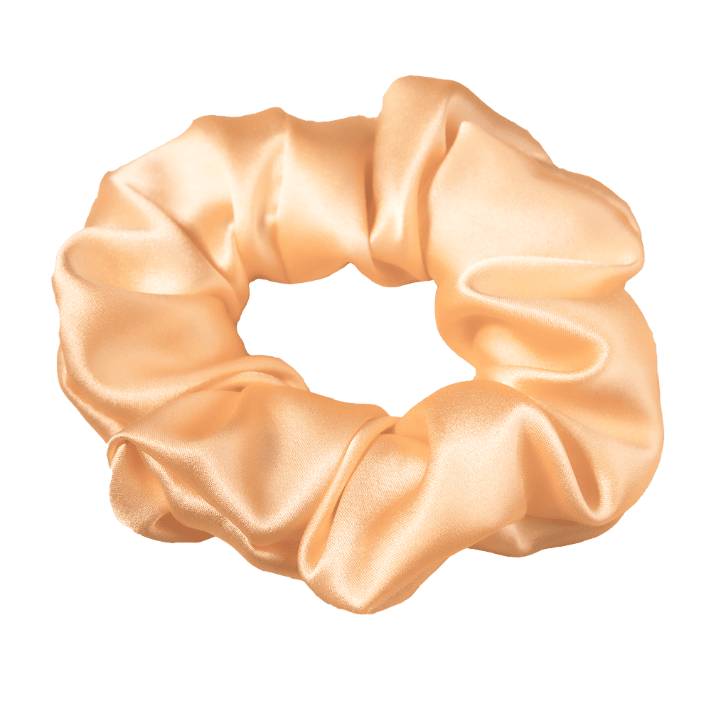 Peach Orange Silk Scrunchie – Handmade Natural Silk Hair Accessory