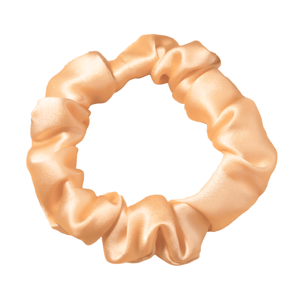 Peach Orange Silk Scrunchie – Handmade Natural Silk Hair Accessory