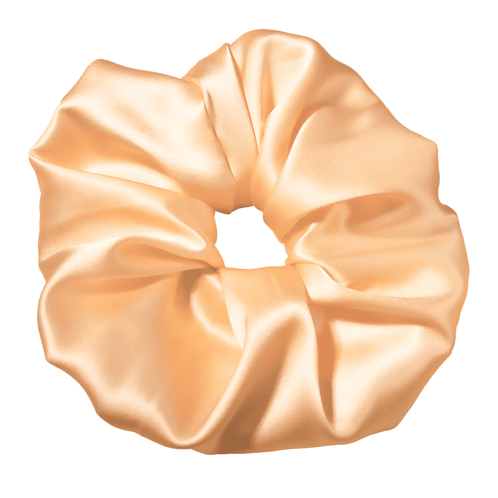 Peach Orange Silk Scrunchie – Handmade Natural Silk Hair Accessory