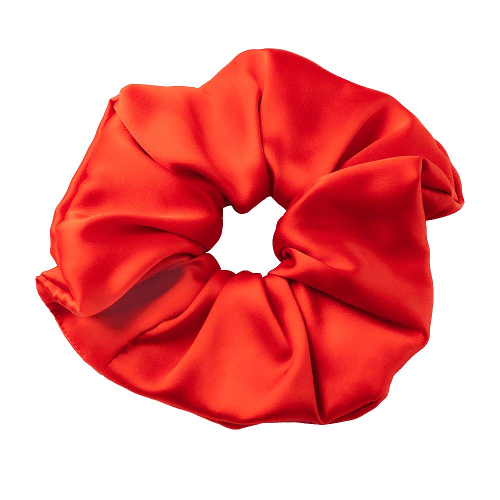 Raspberry Red Silk Scrunchie – Handmade Natural Silk Hair Accessory
