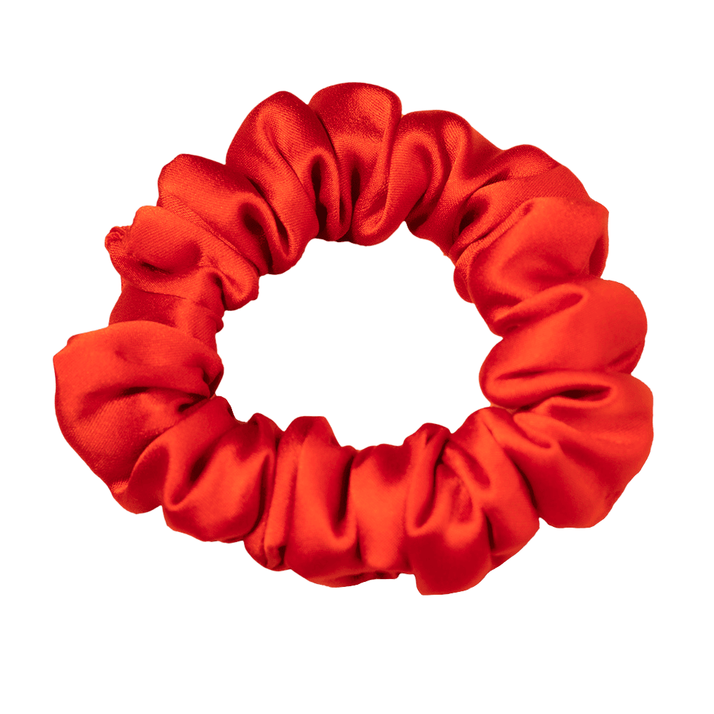 Raspberry Red Silk Scrunchie – Handmade Natural Silk Hair Accessory
