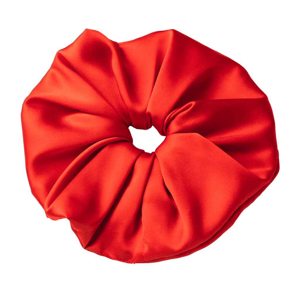 Raspberry Red Silk Scrunchie – Handmade Natural Silk Hair Accessory