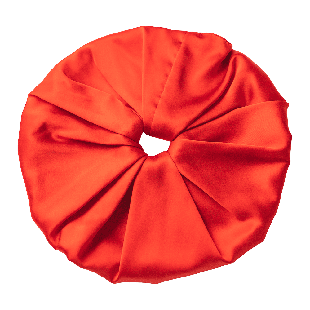 Raspberry Red Silk Scrunchie – Handmade Natural Silk Hair Accessory