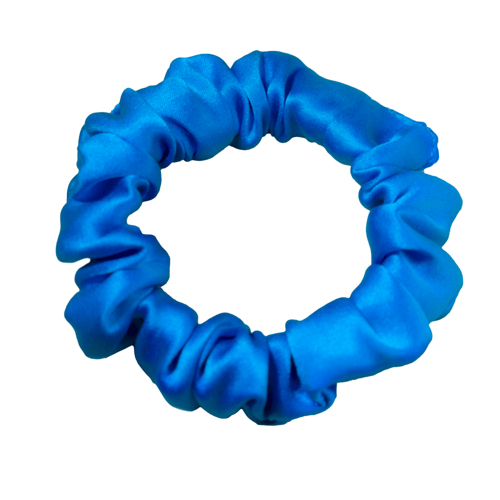 Royal Blue Silk Scrunchie – Handmade Natural Silk Hair Accessory