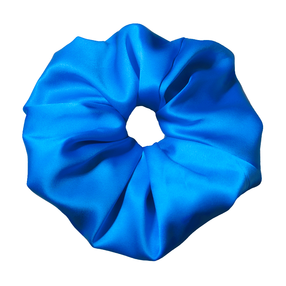 Royal Blue Silk Scrunchie – Handmade Natural Silk Hair Accessory