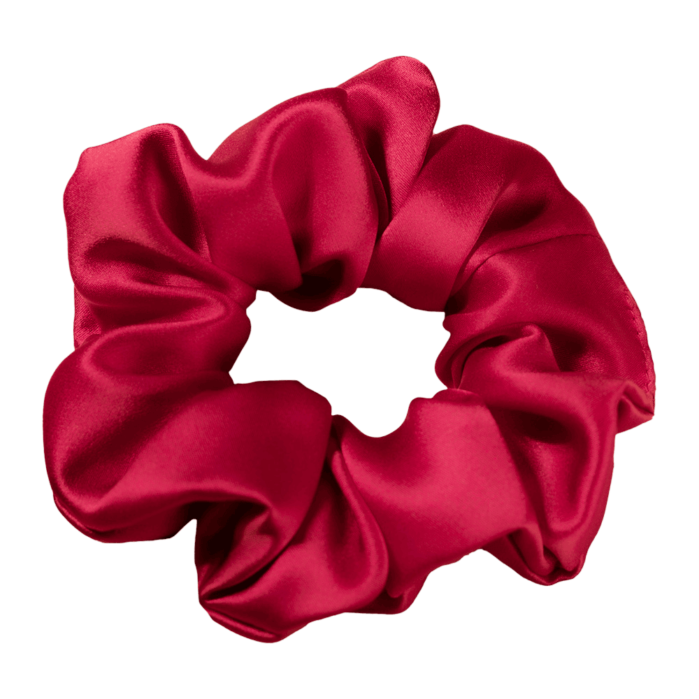 Ruby Red Silk Scrunchie – Handmade Natural Silk Hair Tie