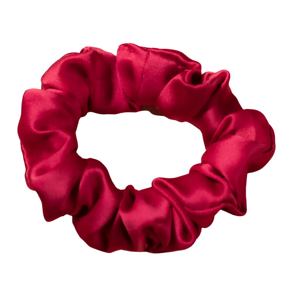 Ruby Red Silk Scrunchie – Handmade Natural Silk Hair Tie