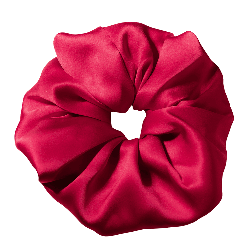 Ruby Red Silk Scrunchie – Handmade Natural Silk Hair Tie