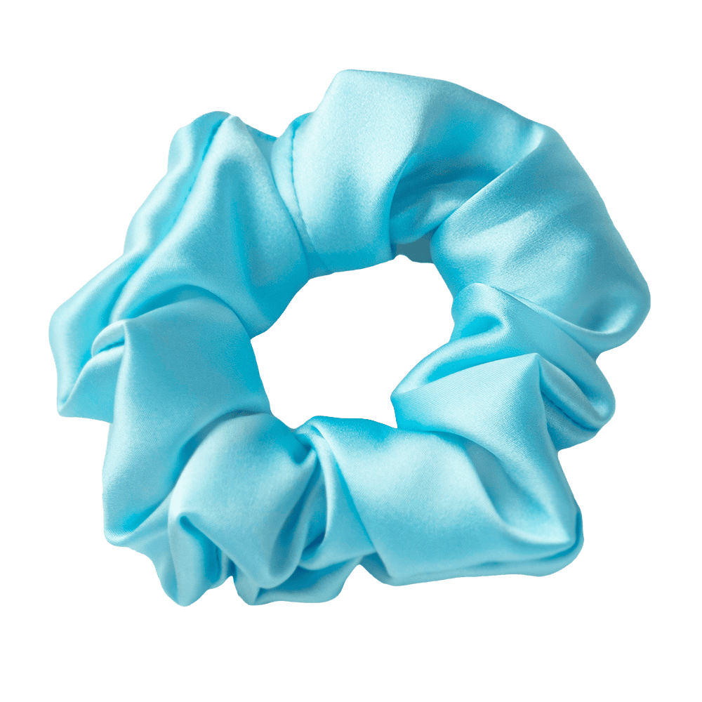 Sky Blue Silk Scrunchie – Handmade Natural Silk Hair Tie