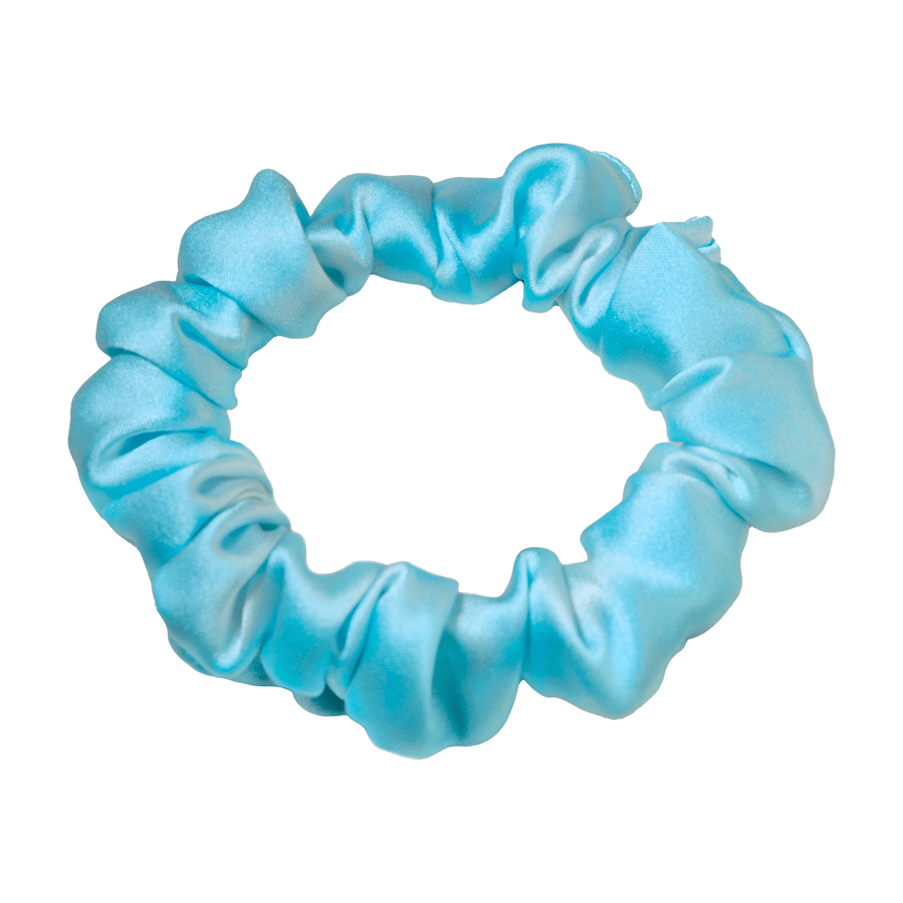 Sky Blue Silk Scrunchie – Handmade Natural Silk Hair Tie