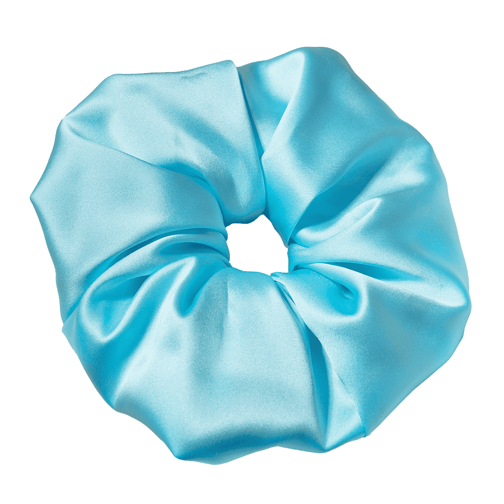 Sky Blue Silk Scrunchie – Handmade Natural Silk Hair Tie