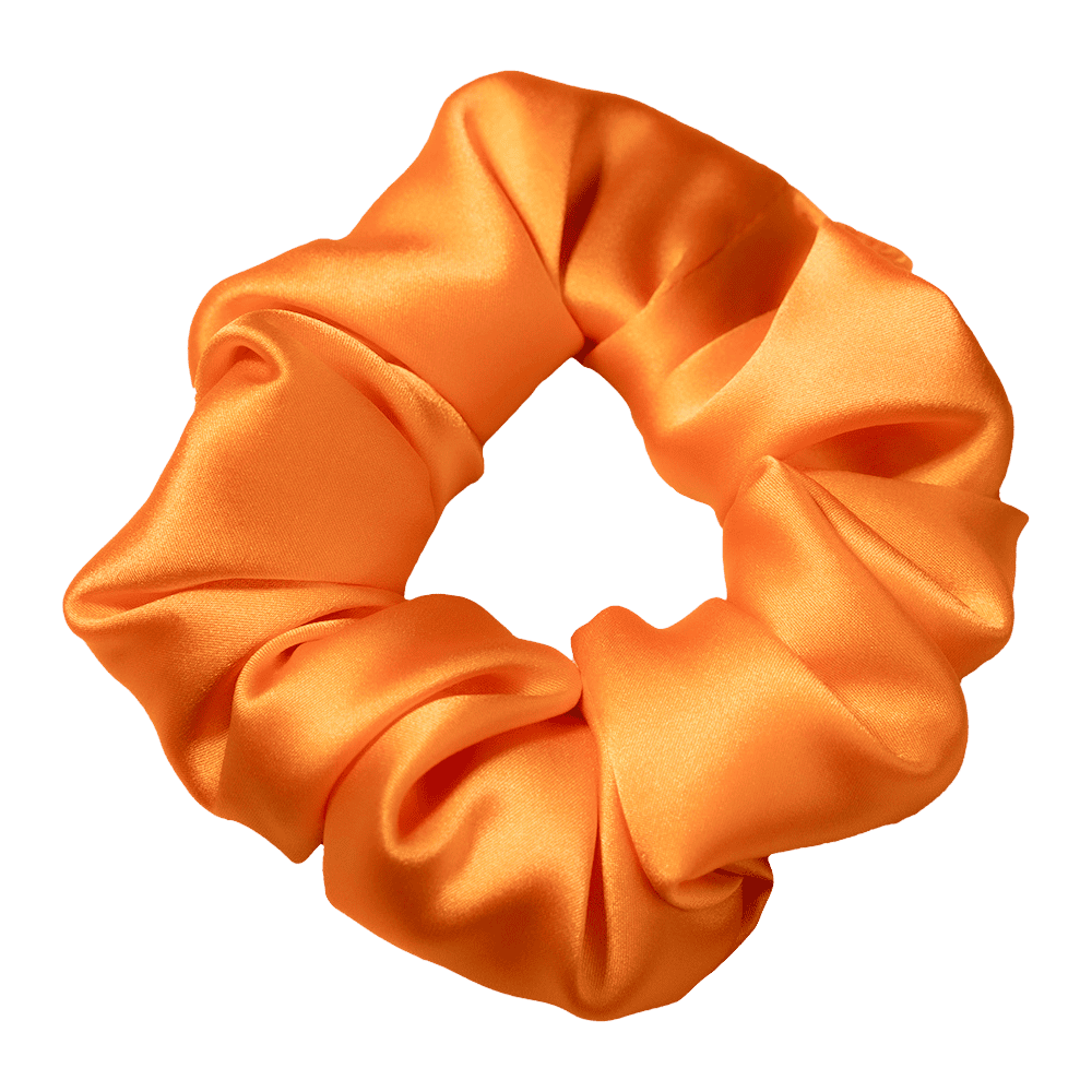Tangerine Silk Scrunchie – Handmade Natural Silk Hair Accessory