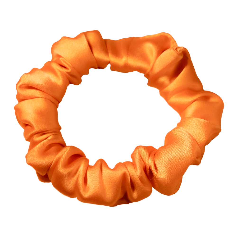 Tangerine Silk Scrunchie – Handmade Natural Silk Hair Accessory
