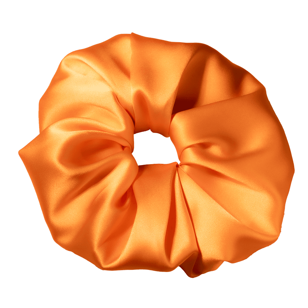 Tangerine Silk Scrunchie – Handmade Natural Silk Hair Accessory