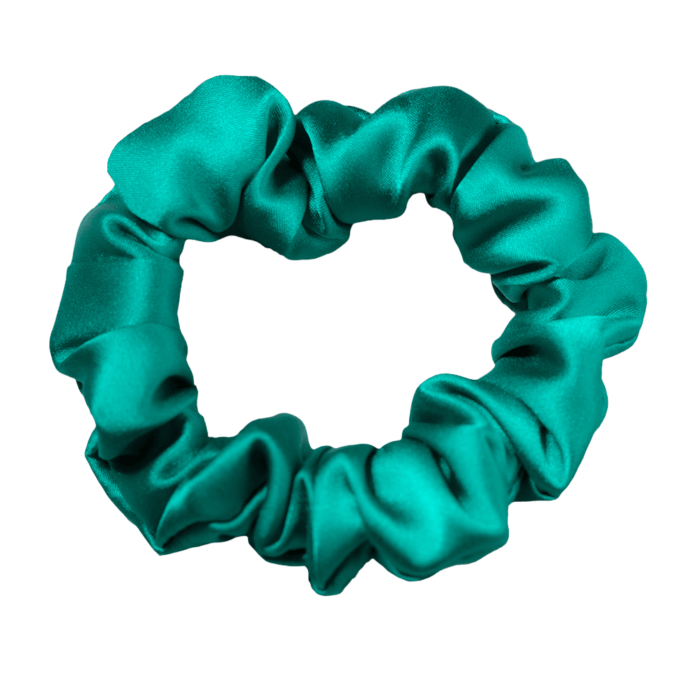 Veronese Green Silk Scrunchie – Handmade Luxury Hair Accessory