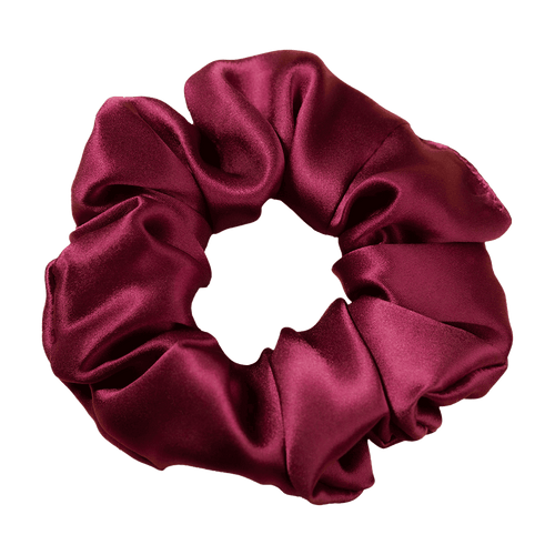 Burgundy Red Silk Scrunchie Handmade Pure Silk Hair Scrunchie
