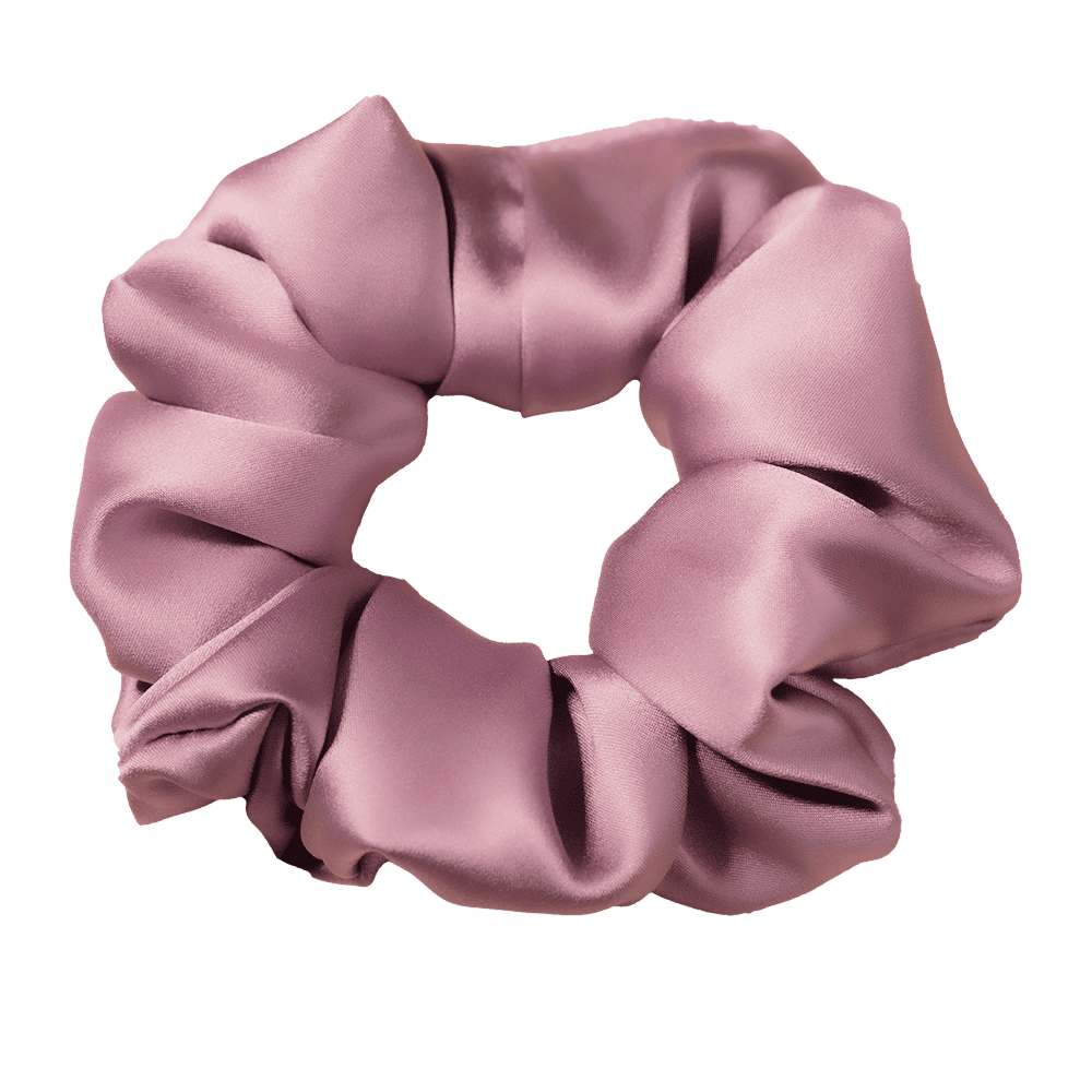 Mauve Pink Silk Scrunchie – Handmade Natural Silk Hair Tie