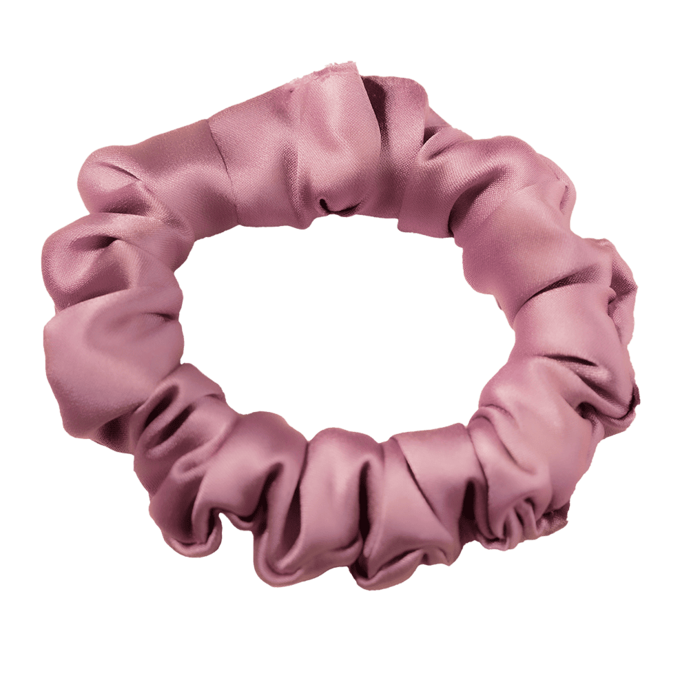 Mauve Pink Silk Scrunchie – Handmade Natural Silk Hair Tie