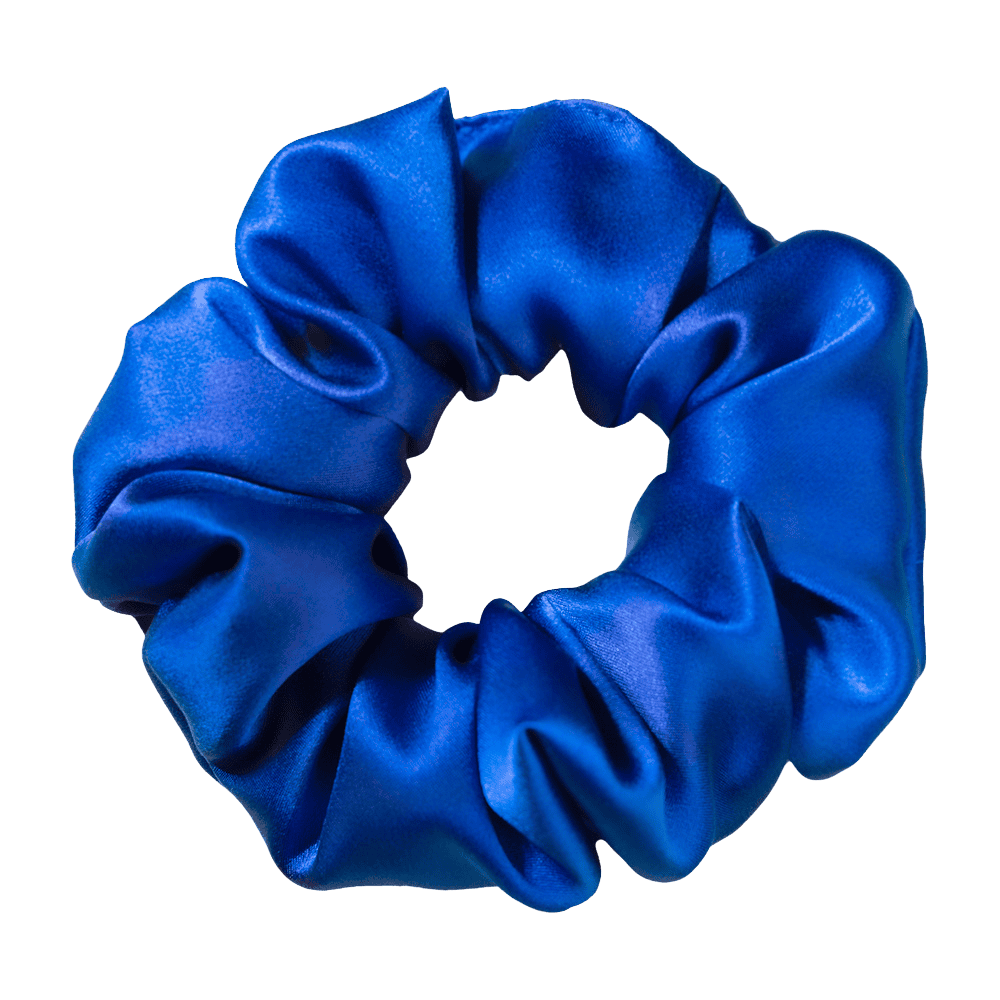 Queen Blue Silk Scrunchie – Handmade Natural Silk Hair Accessory