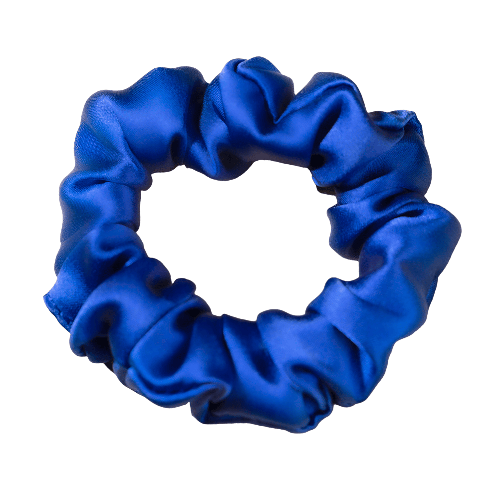 Queen Blue Silk Scrunchie – Handmade Natural Silk Hair Accessory