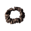 Elastic de păr handmade din mătase pură – Ciocolată închisă