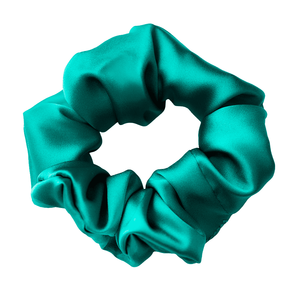 Veronese Green Silk Scrunchie – Handmade Luxury Hair Accessory