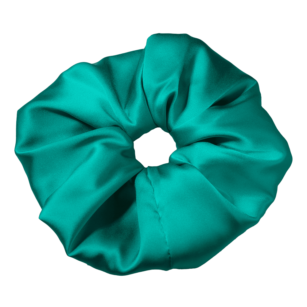 Veronese Green Silk Scrunchie – Handmade Luxury Hair Accessory