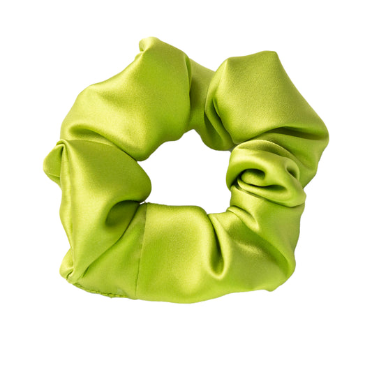 Lime Green natural silk  hair elastic.Size M