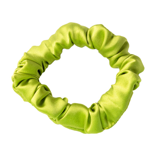 Lime Green  natural silk hair elastic. Size S